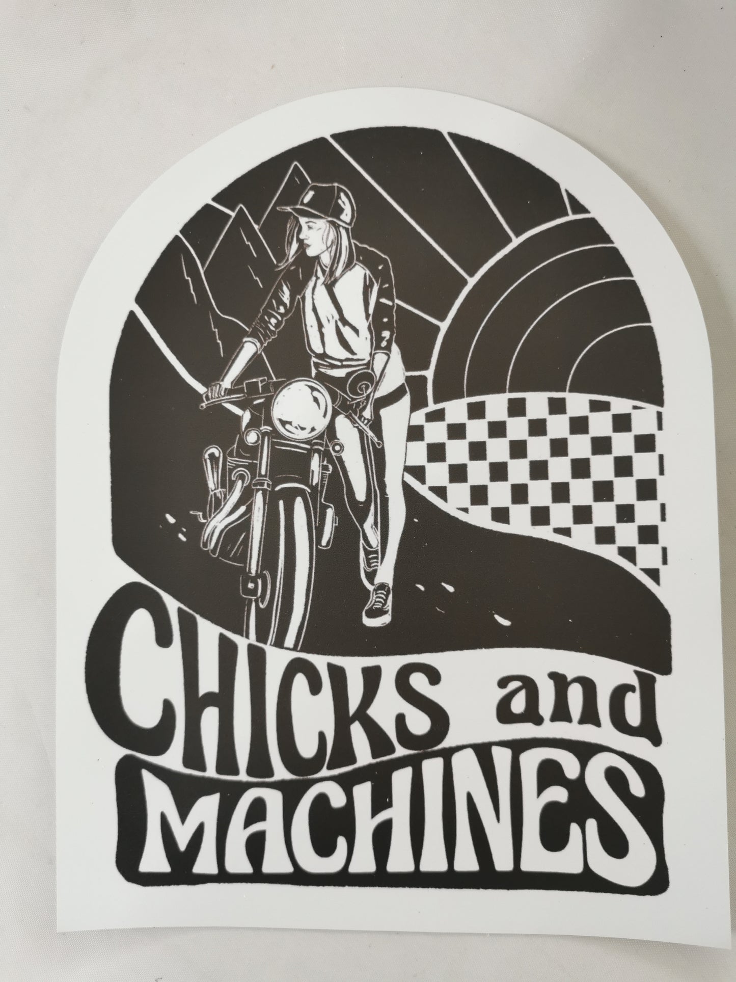 Autocollant Chicks And Machines vintage petits (2)